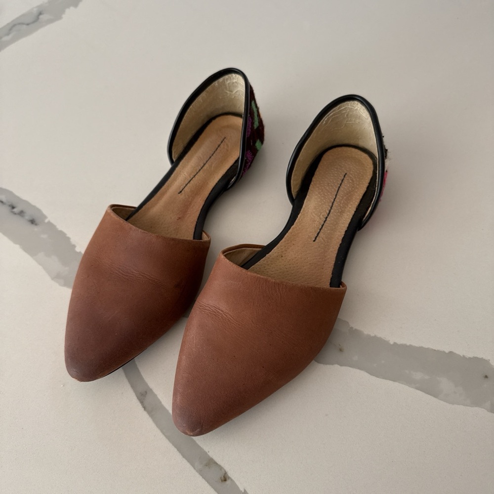 Brown Leather Women's Flats